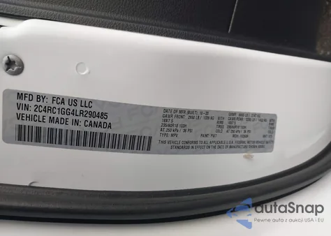 2020 Chrysler Pacifica Limited from USA, damaged, VIN 2C4RC1GG4LR290485